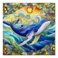 Majestic Marine Mosaic A Stained Glass Whale Photo Print