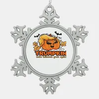 Trumpkin - Make Halloween Great Again! - Funny Hal Snowflake Pewter Christmas Ornament