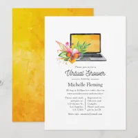 Tropical Summer Floral Virtual Baby Shower Invitation