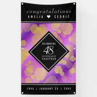 Elegant 48th Amethyst Wedding Anniversary Banner