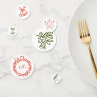 Hand-Drawn Scribbled Playful Doodles Holiday Confetti