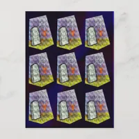 Spider from the Web and a RIP Marker Pattern Postcard