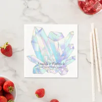 Geometric Watercolor Crystals Wedding Napkins