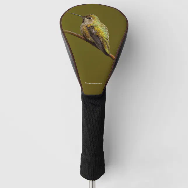 Anna's Hummingbird on the Scarlet Trumpetvine Golf Head Cover