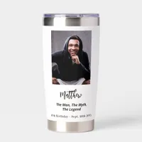 Birthday white photo man myth legend insulated tumbler