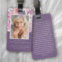 Peony Floral Memorial Prayer Luggage Tag