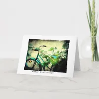 Bicycle Christmas Grunge Holiday Card