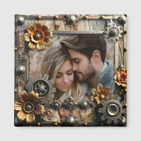 Cool Steampunk Personalized Photo Magnet