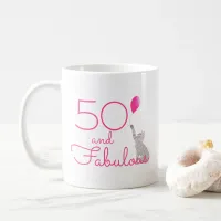 50 And Fabulous Cat Lovers 50th Birthday Gift Mug