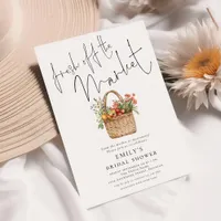 Rustic Fresh off the Market Script Bridal Shower Invitation