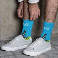 Cake on bike monogrammed socks