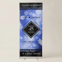 Elegant 45th Sapphire Wedding Anniversary Retractable Banner