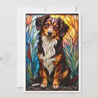 Stained Glass Style Dog Rescue Organization Thank You Card