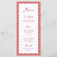 "That's Amore" Italian Red Checkered Whimsical  Menu