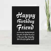 modern You Fall Funny Happy Birthday Friend Card