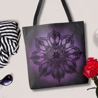 Gothic Mandala Purple Tote Bag