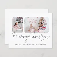 BUDGET Family 2 Photos Script Merry Christmas Card