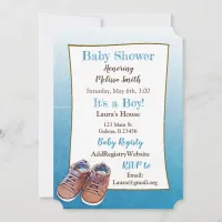 Teddy Bear Baby Shoes Baby Shower Invitations