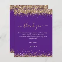Budget Gold Glitter Purple 2024 Graduation Thanks