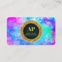 *~AP93 Neon BOLD Abstract QR Business Card