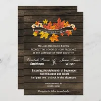 Barn wood Rustic Fall wedding invitations