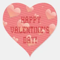 Happy Valentine's Day Tiny Heart Shaped Font Heart Sticker