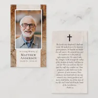 Wood Photo Memorial Prayer Card