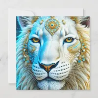 Majestic White and Gold Lion