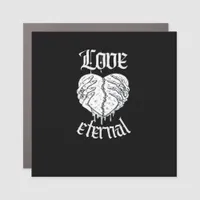 Gothic Skeleton Heart Hands Retro Aesthetic Car Magnet