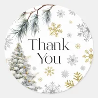 Thank You Winter Wonderland Classic Round Sticker