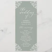 Elegant Sage Green Vintage Classic Wedding Program