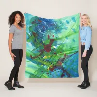 Cool Modern Abstract Acrylic Art Fleece Blanket