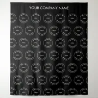 Custom Company Logo Name Black Photo Backdrop