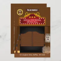 Wild West Saloon Birthday Party Photo Invitation