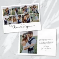 Modern Multi Photo Collage Wedding Thank You Card