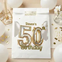 Glam Gold Diamond 50th Birthday Party Favor Bag