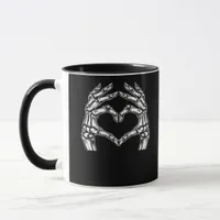 Skeleton Heart Hands Sign Halloween Costume Basic  Mug