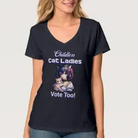 Childless Cat Ladies Vote Too! Harris Walz 2024 T-Shirt