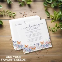 Butterfly Floral Memorial Funeral Bird Seed Packet Envelope