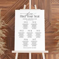 7 Tables Welcome Seating Chart Foam Board