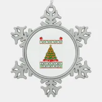 Tis The Season To Vegan Christmas Pajama X-Mas Veg Snowflake Pewter Christmas Ornament