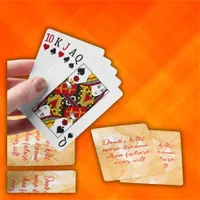 Monogram on Orange & Gold Doubt Kills More Dreams  Euchre Cards