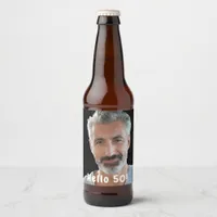 50th birthday photo hello 50 guys men beer bottle label