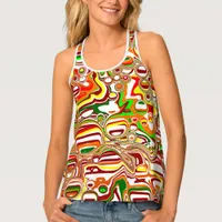 Retro Bubbles Digital Art   Tank Top