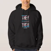 They Them Trans Flag Colors Hoodie