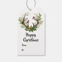 Watercolor Rustic Reindeer Christmas Gift Tags