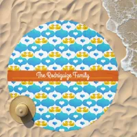 Rubber Duckie and Hearts Pattern Customized Beach Towel