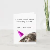 Funny Cute Bored Cat Birthday Card