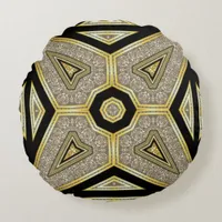 Art Deco Globe Glam Round Pillow