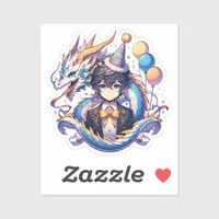 Anime Dragon Boy's Birthday  Sticker